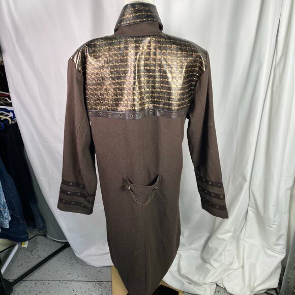 Spirit Halloween Steampunk Costume Jacket Brown Gold L Large‎ NWT Cosplay 14+ - Picture 2 of 16